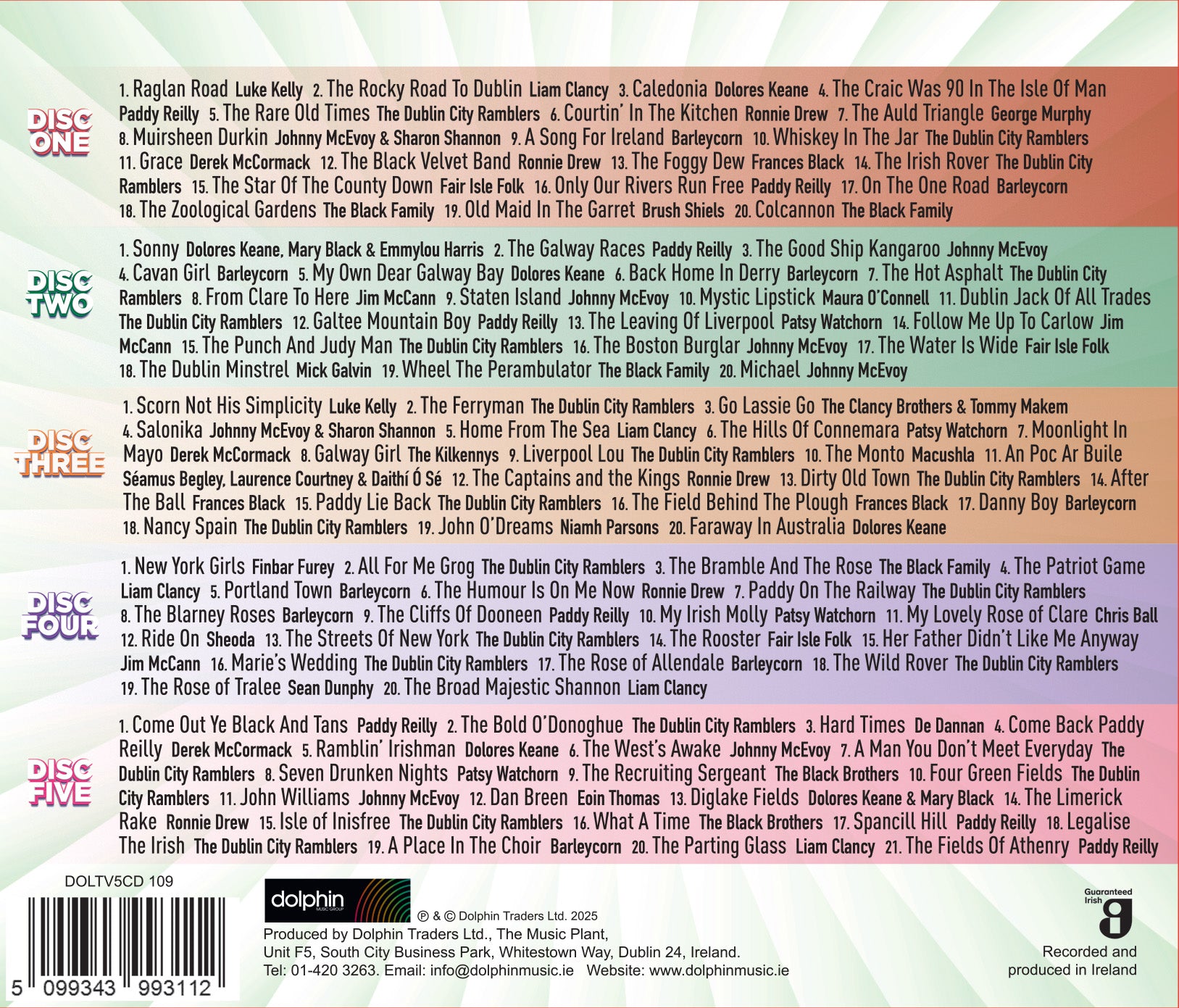 101 Irish Songs & Ballads - Various Artists [5CD]