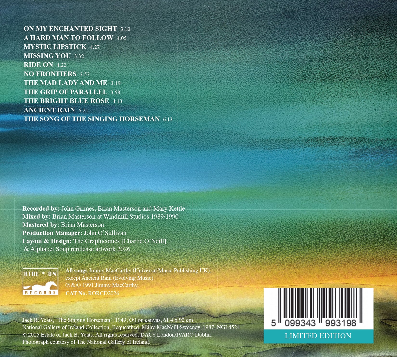 [PRE ORDER] The Song Of The Singing Horseman - Jimmy MacCarthy [CD]